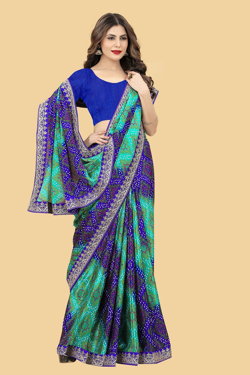 Mayurika 1 Bandhej Printed Chinon Silk Saree Collection